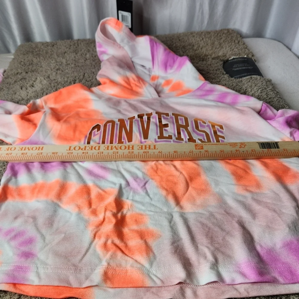 Converse L Girl's All Over Print Tie-Dye Boxy Hoodie (Big Kids) Size L